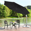 Costway Parasol deporte 11ft pour terrasse a rotation cantilever, aluminium, inclinable, base croisee, gris