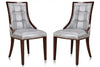 Ensemble 2 chaises de salle à manger Fifth Avenue de Manhattan Comfort en similicuir - argenté et noyer