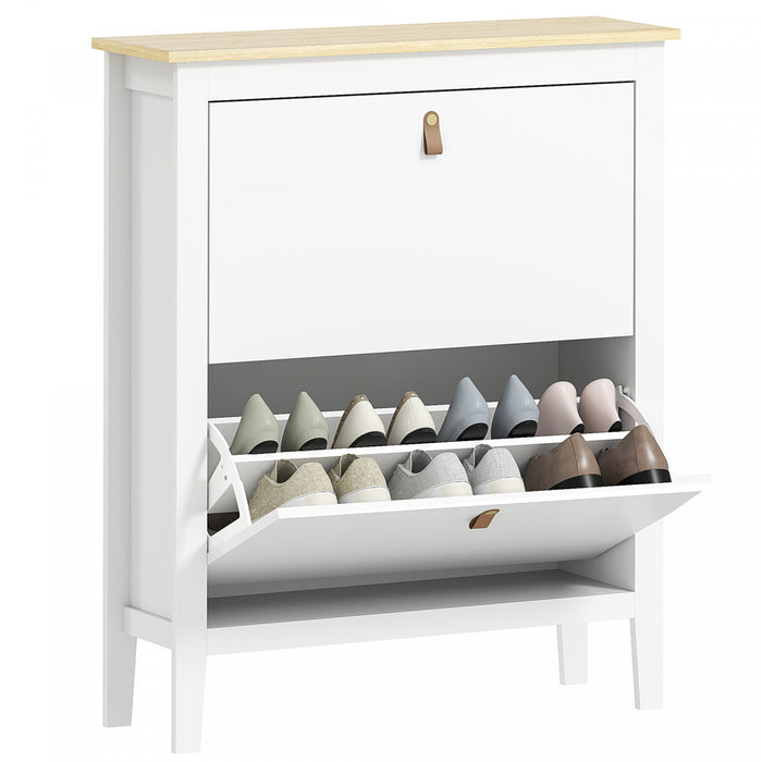 Meuble a Chaussures HOMCOM avec 2 Tiroirs Basculants, Meuble de Rangement