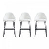Gracie Modern Metal Upholstered Barstool in White and Black - Set of 3 | Tabouret de bar moderne en metal Gracie, rembourre, blanc et noir - Lot de 3