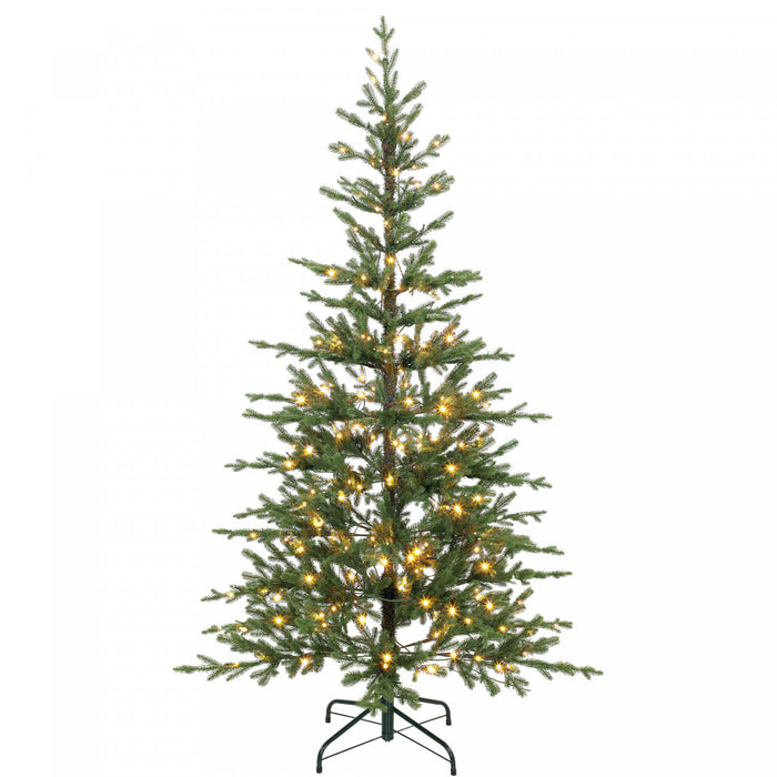 HOMCOM Sapin de Noel pre-eclaire clairseme 180 cm, branches articulees tombantes, vert