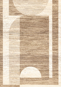 Carpette Forte brune, beige et crème à motif géométrique abstrait - 5 pi 3 po x 7 pi 5 po