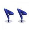Curl Modern Wool Blend Swivel Lounge Chair in Blue - Set of 2 | Fauteuil pivotant moderne en laine melangee Curl bleu - Lot de 2