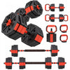 Soozier Set d'halteres reglables 6-en-1, 25 kg (55 lb), rouge