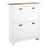 HOMCOM Armoire a chaussures avec 2 tiroirs pour 12 paires, Blanc
