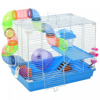 Pawhut Grande Cage Pour Hamster De 45.7 Cm, Maison Pour Petits Animaux, Refuge Pour Gerbilles A 2 Ni