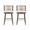 Evalyn Modern Wood Upholstered Barstool in Cream - Set of 2 | Tabouret de bar moderne en bois et tissu creme Evalyn - Lot de 2