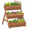 Outsunny 3 Tier Raised Garden Bed Vertical Wooden Elevated Planter Box Kit For Flowers, Vegetables, |Outsunny Jardiniere Surelevee A 3 Niveaux, Jardiniere Surelevee En Bois, 26" X 30" X 30", Marron