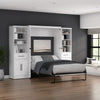 Bestar Key West Full Murphy Bed & Closet Organizers with Doors & Drawers (113 W) - Pure White Oak|Lit double escamotable Key West de Bestar de 113 po (L) avec organisateurs de garde-robe, portes et tiroirs - blanc chêne solide