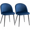 HOMCOM 2 Chaises Salle a Manger Veloute Dossier Moyen
