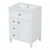 Scott 24" Bathroom Vanity with Ceramic Sink and Rubberwood Legs, White | Scott Meuble-lavabo de 24" avec vasque en ceramique et pieds en bois caoutchouc, Blanc
