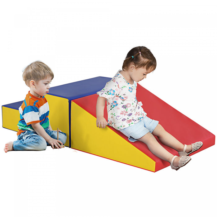 Soozier Ensemble De Jeu D'activites D'escalade Et De Rampement 2 Pieces Ensemble De Jeu En Mousse Securisee Douce Pour Tout-petit Enfant D'age Prescolaire Equipement De Jeu Interieur Multicolore