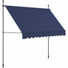 Outsunny 10' X 3' Retractable Awning, Freestanding & Non-screw, Blue|Auvent Retractable Outsunny 10' X 3', Autoportant Et Sans Vis, Bleu