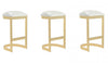 Aura Modern Metal Upholstered Barstool in White - Set of 3 Bar Stool | Tabouret de bar moderne en metal et tissu Aura, blanc - Lot de 3