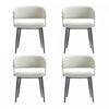 Luce Modern Textured Vegan Leather Metal Dining Chair in Oatmeal - Set of 4 | Chaise de salle a manger moderne Luce en cuir vegetalien texture et metal, couleur avoine - Lot de 4
