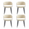 Luce Modern Textured Vegan Leather Metal Dining Chair in Sand - Set of 4 | Chaise de salle a manger moderne Luce en cuir vegetalien texture et metal, sable - Lot de 4