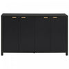 Ted 55" Fluted Buffet Cabinet With Storage And Adjustable Shelves - Black | Ted Buffet Cannele 55" Avec Rangement Et Etageres Reglables - Noir
