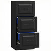 HOMCOM Meuble de Classement 3 Tiroirs avec Serrures, Classeur Vertical, Noir