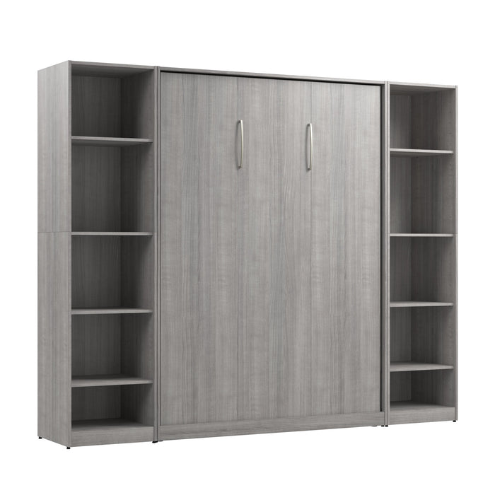 Lit double escamotable Claremont de Bestar à 10 tablettes - gris platine