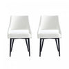 Tremont Modern Vegan Leather Metal Dining Chair in White - Set of 2 | Chaise de salle a manger moderne Tremont en cuir vegetalien blanc avec structure en metal - Lot de 2