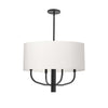 Dainolite Eleanor 4 Light Chandelier Matte Black White Fabric Shade Lamp|Lustre Eleanor de Dainolite avec abat-jour en tissu blanc, fini noir mat et 4 ampoules