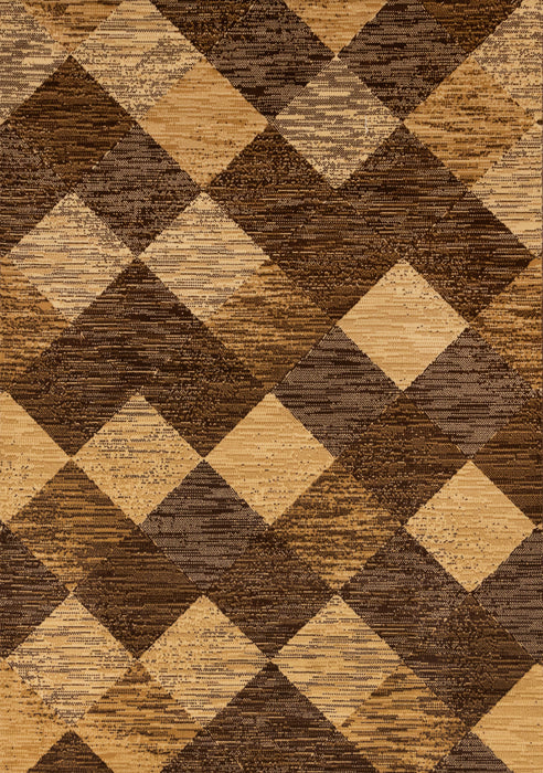 Tapis Florence a motif de losanges vieillis brun beige, 7'9\" x 10'6\"
