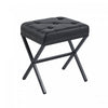 Liam Accent Stool with Tufted Cushion and Metal Legs,Black Accent Chair | Tabouret d’appoint Liam avec coussin capitonne et pieds en metal, couleur noire