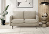 Upholstered Love Seat, 58" L, Beige Fabric, Black Metal Legs Loveseat | Causeuse Rembourre, 58" L, Tissu Beige, Pieds En Metal Noir