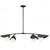 Dainolite Emma 4 Light Horizontal Pendant Matte Black Finish White Glass Lamp|Luminaire suspendu horizontal Emma de Dainolite en verre blanc, avec fini noir mat et 4 ampoules