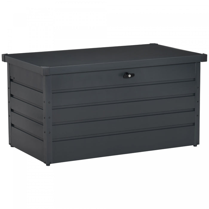 Outsunny Grande Boite De Pont Avec Serrure Outils De Jardin Gris