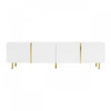 Frances Modern Tv Stand With 4 Doors,high-gloss White Tv Stand | Meuble Tv Moderne Frances Avec 4 Portes, Blanc Laque Brillant
