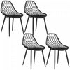 HOMCOM Lot de 4 Chaises de Cuisine en Plastique, Noir