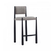 Lennor Mid-Century Modern Boucle Metal Counter Stool in Mushroom | Tabouret de comptoir en metal boucle style mid-century modern Lennor, coloris champignon