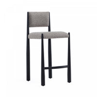 Tabouret de comptoir en metal boucle style mid-century modern Lennor, coloris champignon