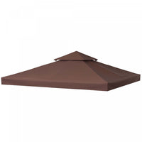 Outsunny 9,8 'x 9,8' Carre 2 Niveaux Gazebo Auvent Remplacement Couverture Superieure Exterieur Jard