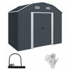 Outsunny 8' X 4' Metal Outdoor Storage Shed With Adjustable Shelves|Outsunny Remise De Rangement En Metal 8' X 4' Avec Etageres Reglables