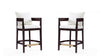 Ritz Mid-Century Modern Wood Upholstered Counter Stool in Ivory - Set of 2 | Tabouret de comptoir en bois rembourre style mid-century Ritz, ivoire – Lot de 2
