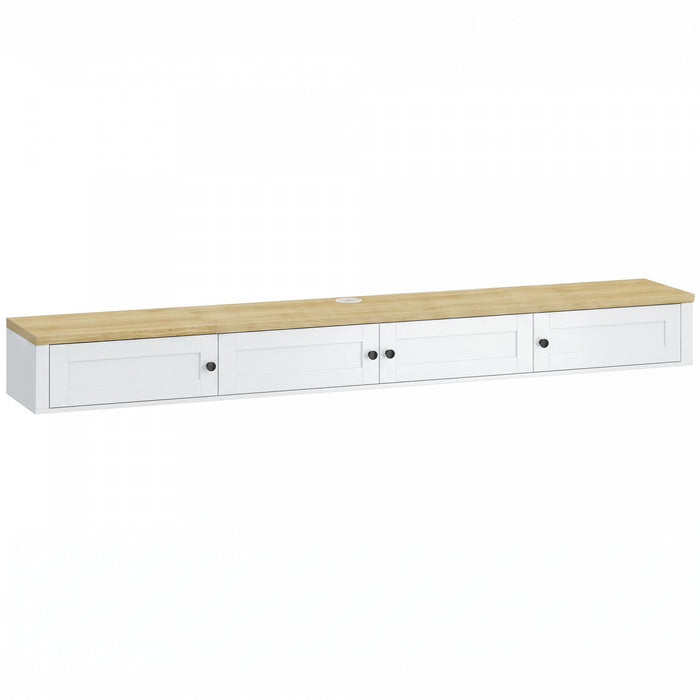 HOMCOM Meuble TV suspendu pour TV jusqu'a 72 pouces, console multimedia murale