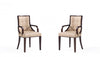 Fifth Avenue Traditional Wood Upholstered Dining Chair in Tan - Set of 2 | Chaise de salle a manger traditionnelle en bois avec assise rembourree Fifth Avenue, couleur beige - Lot de 2