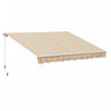 Outsunny 10' X 8' Manual Retractable Awning Shelter W/ Crank, Mix Colour|Outsunny 10x8ft Auvent De Terrasse A Manivelle Pare-soleil Terrasse Exterieure Abri Couvert Avec Rev
