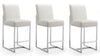 Element Modern Metal Upholstered Counter Stool in Pearl White - Set of 3 | Tabouret de comptoir moderne en metal et tissu Element, blanc perle - Lot de 3