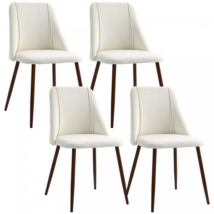 HOMCOM Lot de 4 chaises de salle a manger, avec revetement en velours