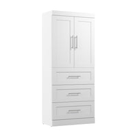 Garde-robe Pur de Bestar de 36 po (L) avec tiroirs - blanche