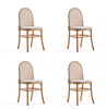 Paragon Industry Chic Cane Back Wood Upholstered Dining Chair in Oatmeal - Set of 4 | Chaise de salle a manger Paragon Industry Chic avec dossier en cannage et assise rembourree en bois, coloris flocon d’avoine – Lot de 4