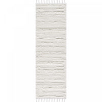 Carpette à poil long Paris crème à motif de coups de pinceau - 6 pi 7 po x 9 pi 6 po