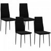 HOMCOM Lot de 4 chaises de salle a manger, chaises d'appoint, noir