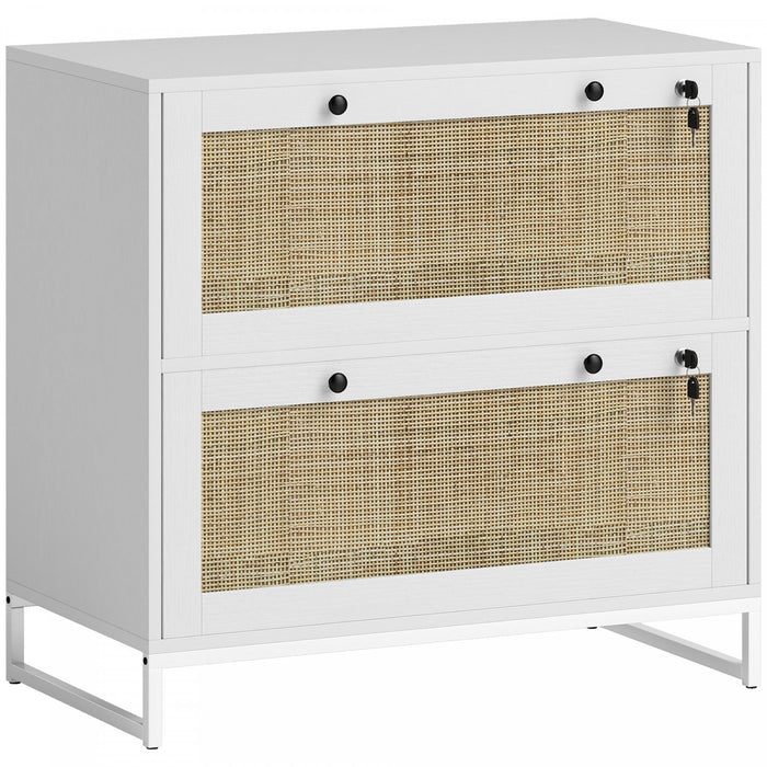 Vinsetto Classeur verrouillable avec barre de suspension, naturel