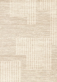 Tapis Florence Brown Cream a motif geometrique a lignes lineaires, 7'9