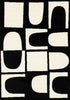 Florence Black White Dynamic Geometric Design, 6'7" x 9'6" Indoor Area Rug | Motif geometrique dynamique noir et blanc Florence, 6'7" x 9'6"