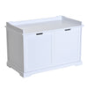 Pawhut 2-in-1 Covered Cat Litter Box Washroom Storage Hideaway Cabinet Bench Home Decor, White|Pawhut Boite A Litiere Pour Chat Couverte 2 En 1 Toilettes Rangement Hideaway Armoire Banc Decor A L